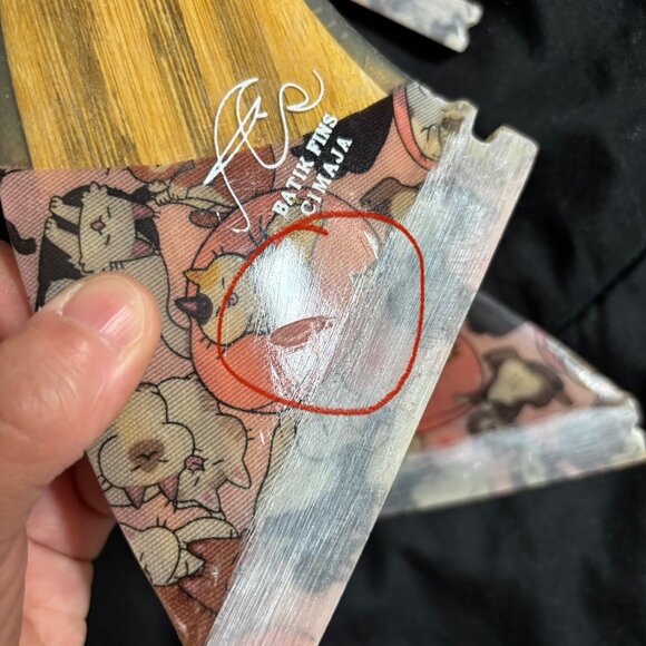 EUC Future Custom made controller quad bamboo surf fins - size small - Picture 3 of 6